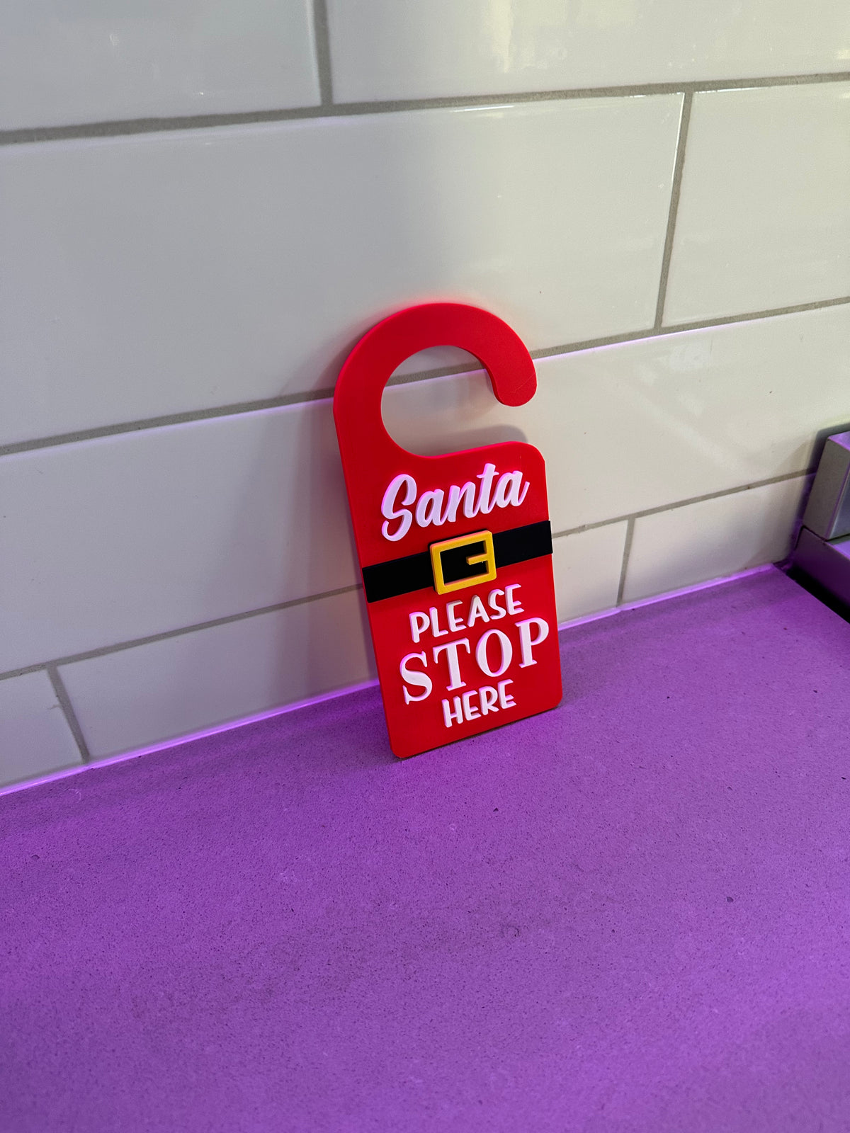 Santa Please Stop Here – Christmas Door Hanger