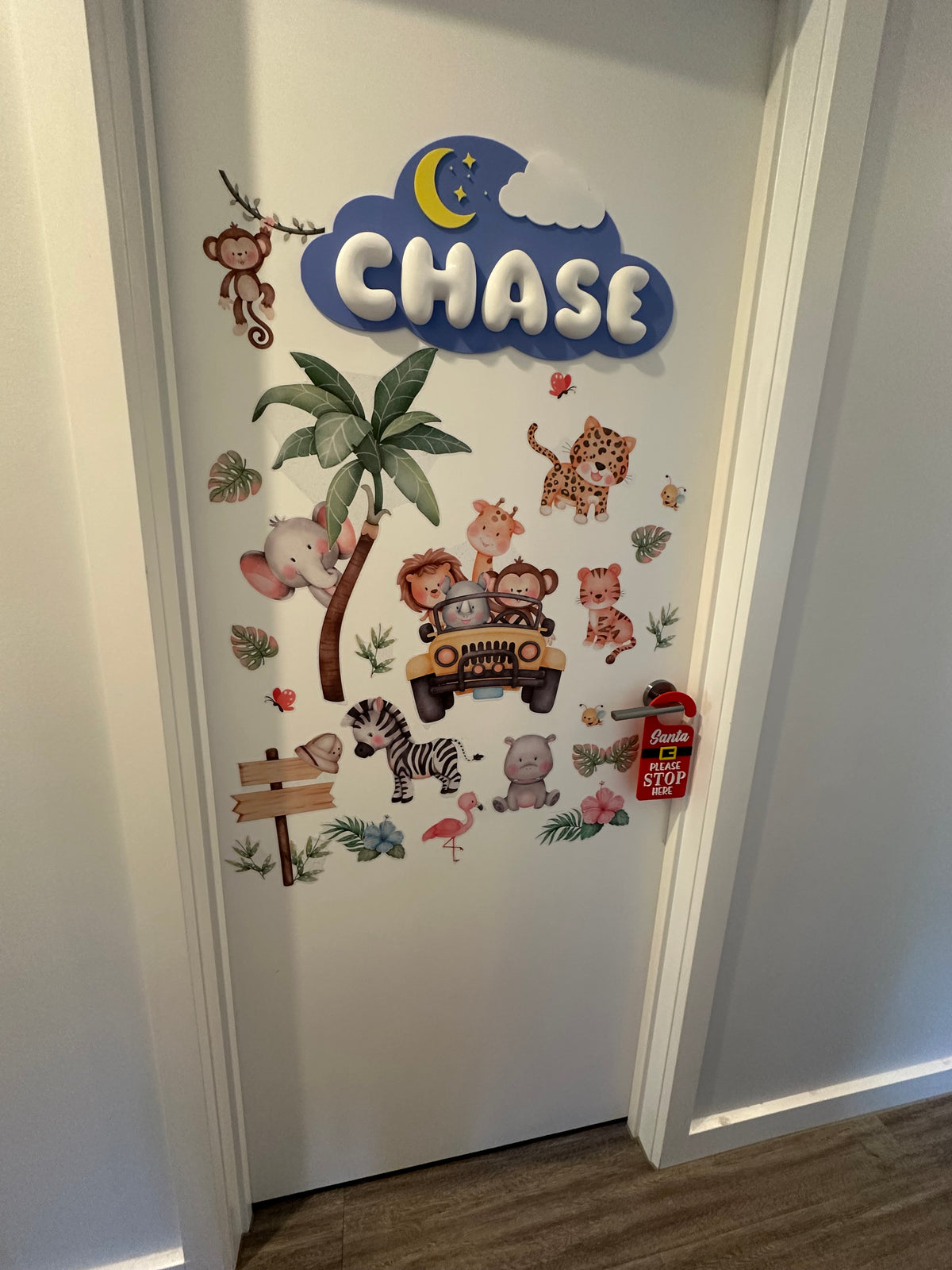 Santa Please Stop Here – Christmas Door Hanger