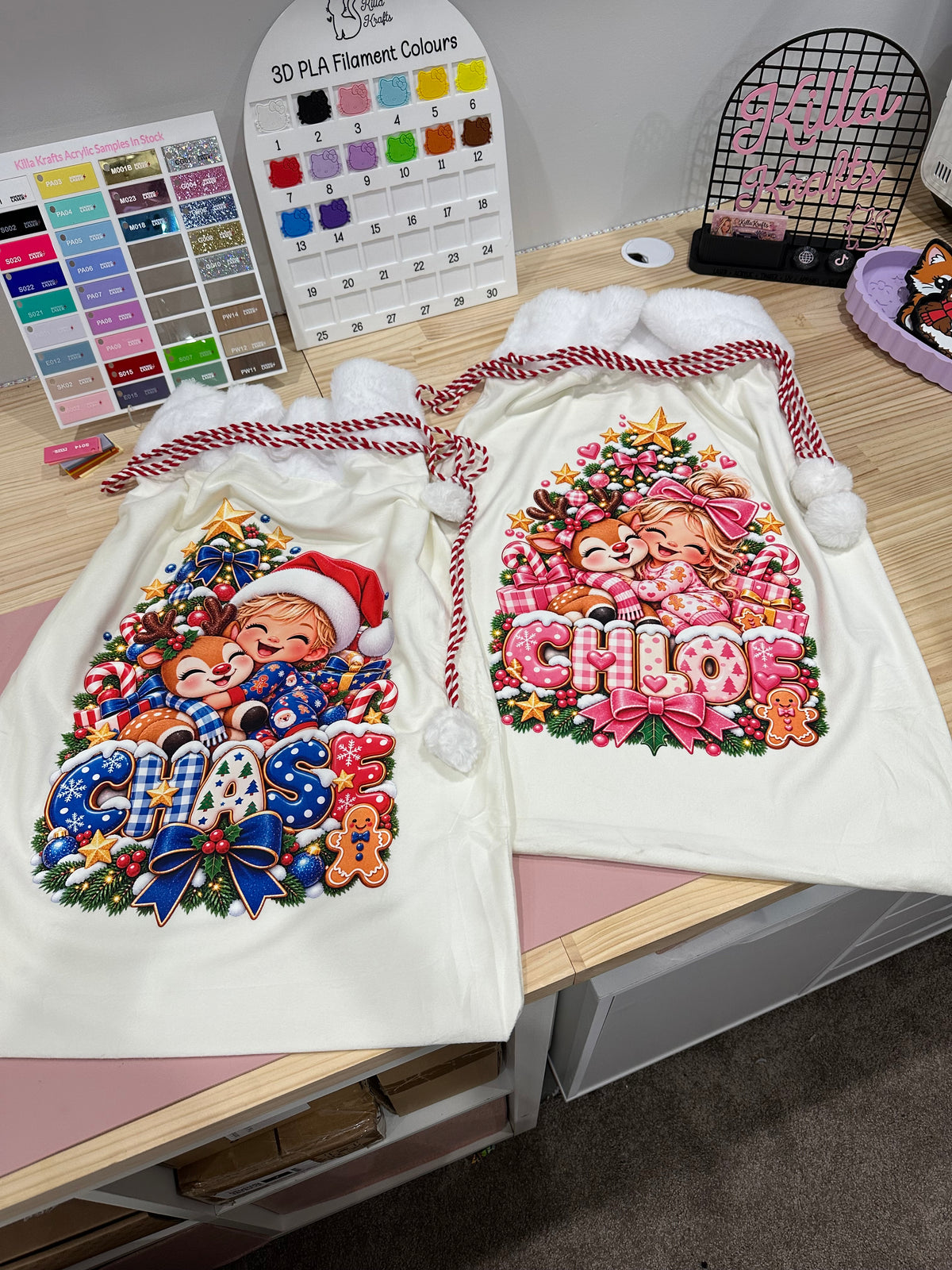XL 50cm x 70cm Custom Printed Santa Sack – Create Your Own Design