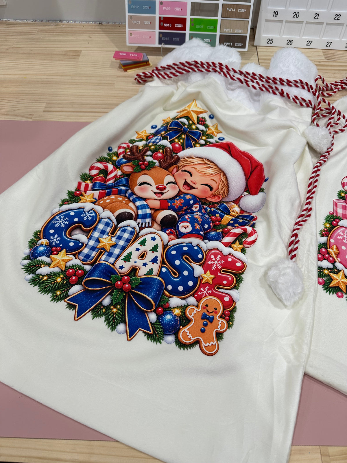 XL 50cm x 70cm Custom Printed Santa Sack – Create Your Own Design