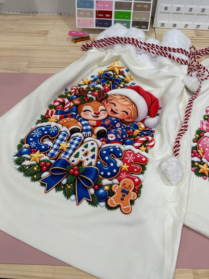 XL 50cm x 70cm Custom Printed Santa Sack – Create Your Own Design