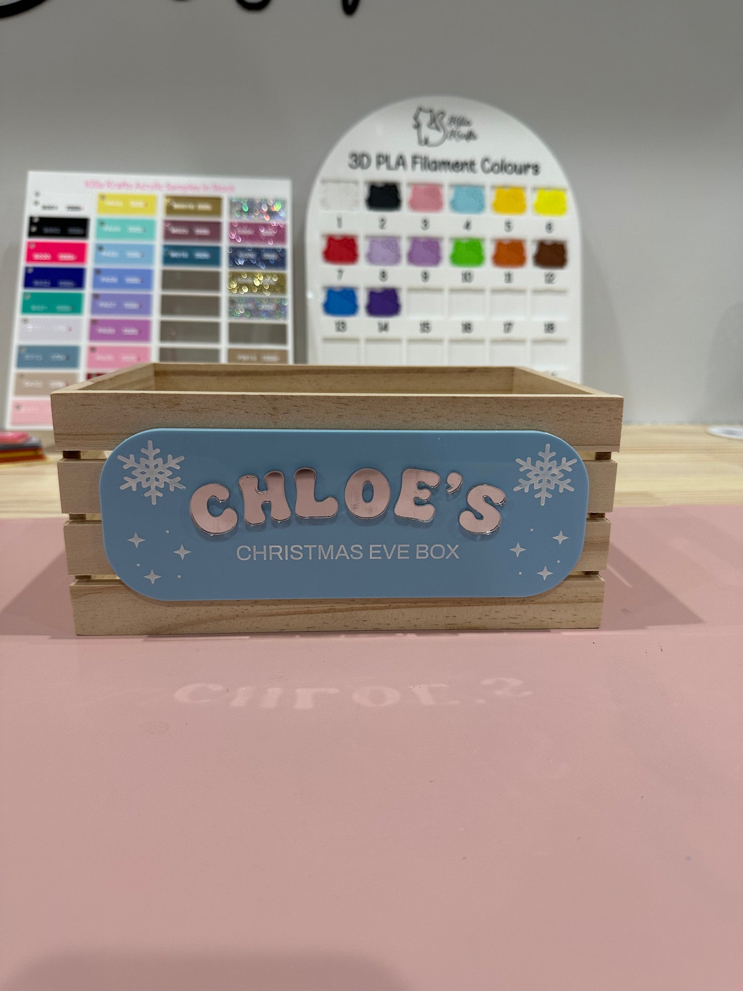 Small Personalised Christmas Eve Box with Acrylic Sign - CRATE INCLUDED