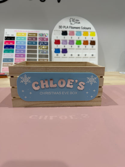 Small Personalised Christmas Eve Box with Acrylic Sign - CRATE INCLUDED