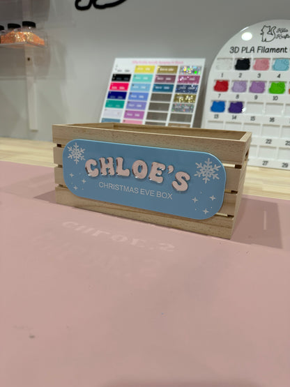 Small Personalised Christmas Eve Box with Acrylic Sign - CRATE INCLUDED
