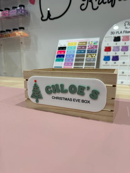 Small Personalised Christmas Eve Box with Acrylic Sign - CRATE INCLUDED