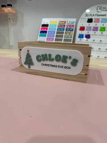 Small Personalised Christmas Eve Box with Acrylic Sign - CRATE INCLUDED