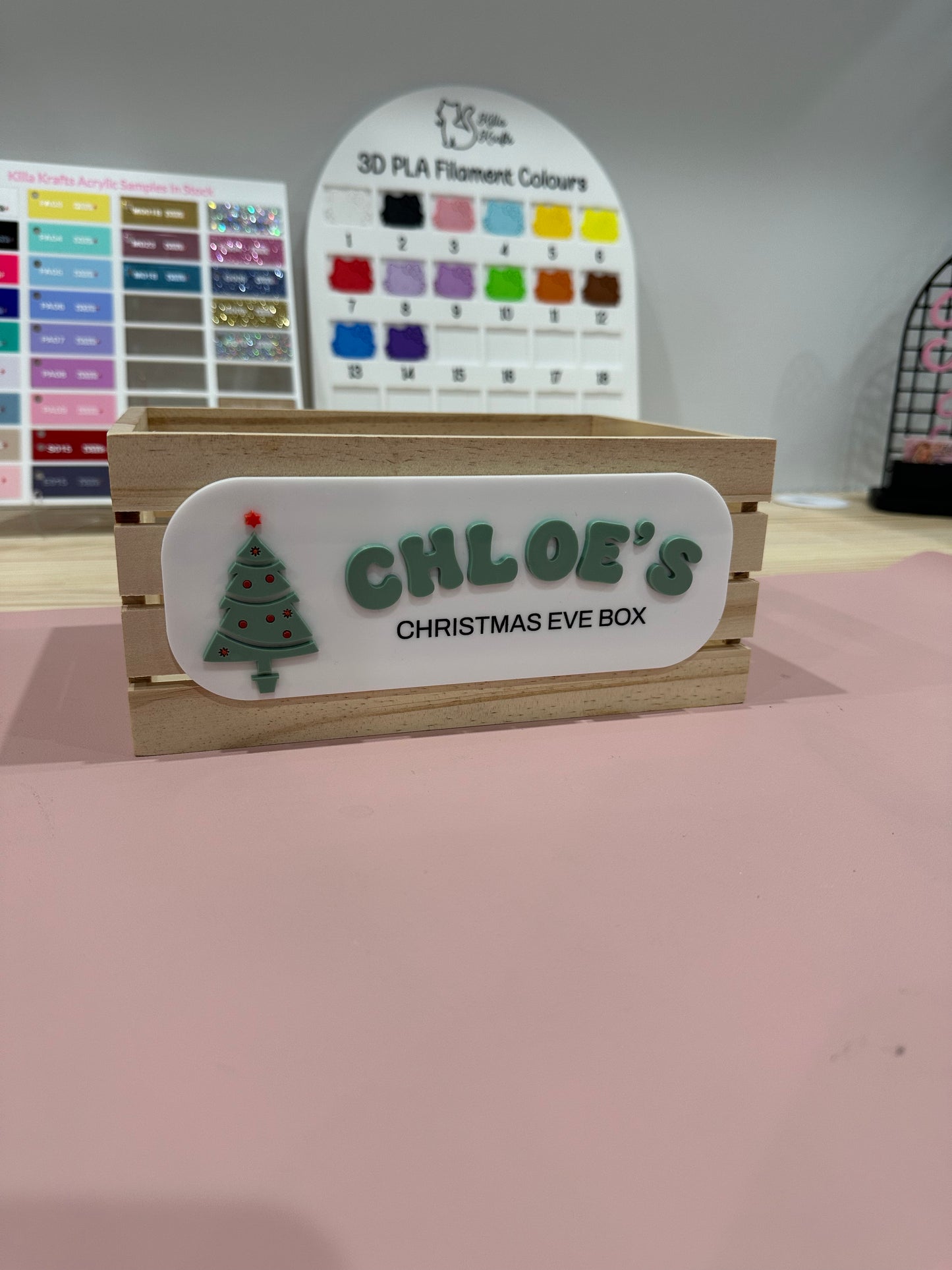 Small Personalised Christmas Eve Box with Acrylic Sign - CRATE INCLUDED