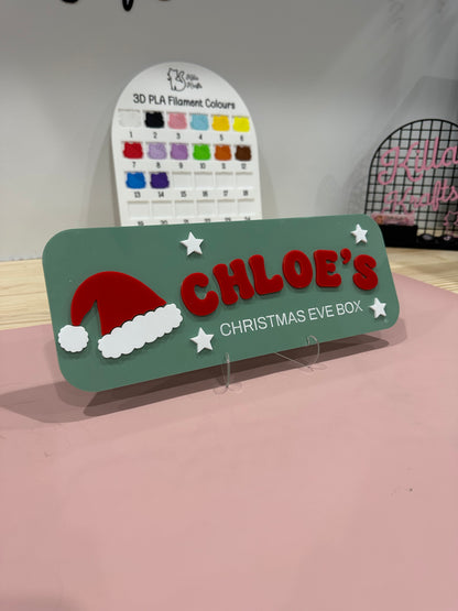 Large Personalised Christmas Eve Box with Acrylic Sign - PICK UP ONLY - WITH CRATE