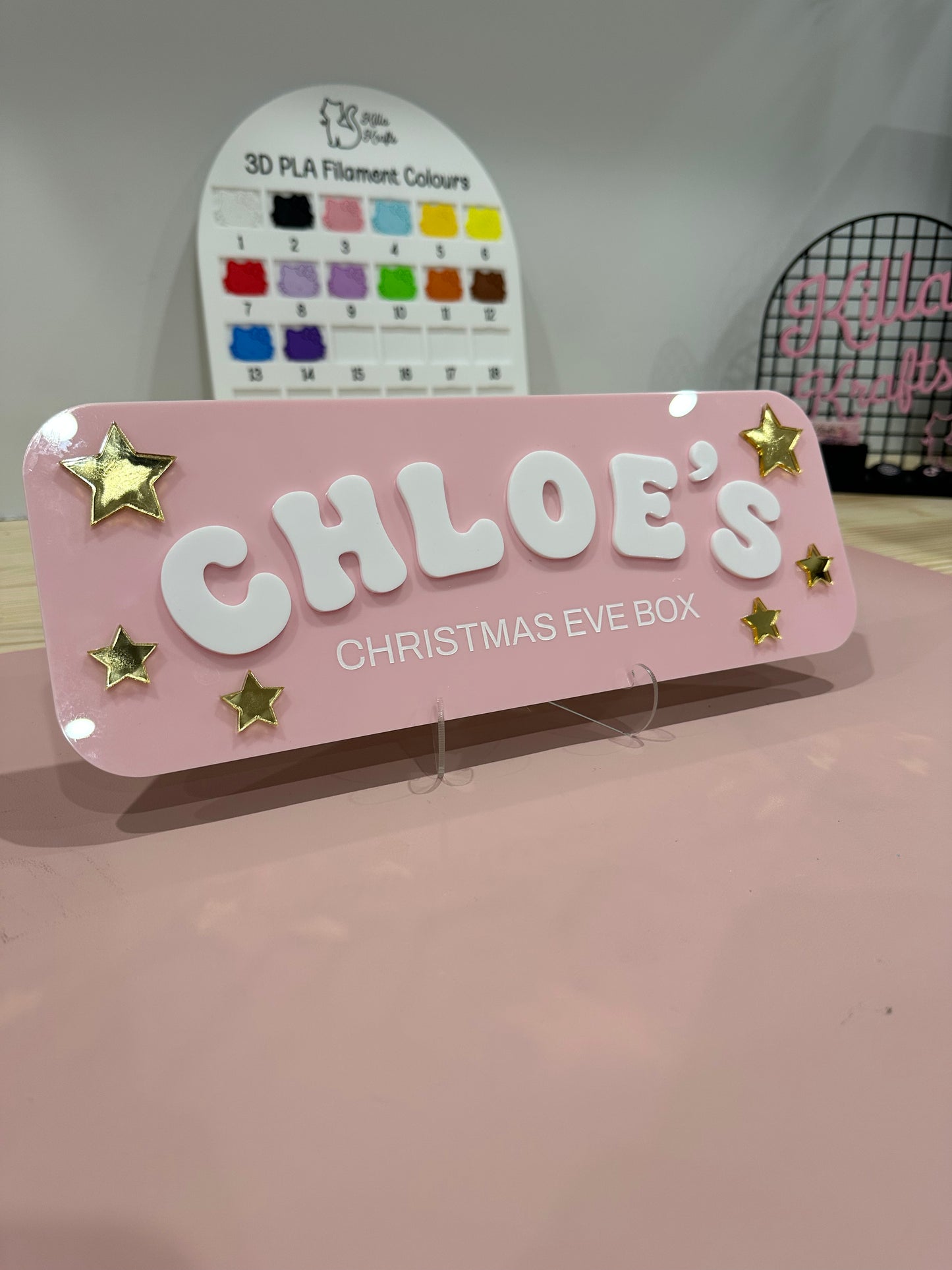 Large Personalised Christmas Eve Box with Acrylic Sign - PICK UP ONLY - WITH CRATE
