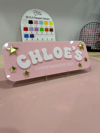 Large Personalised Christmas Eve Box with Acrylic Sign - PICK UP ONLY - WITH CRATE
