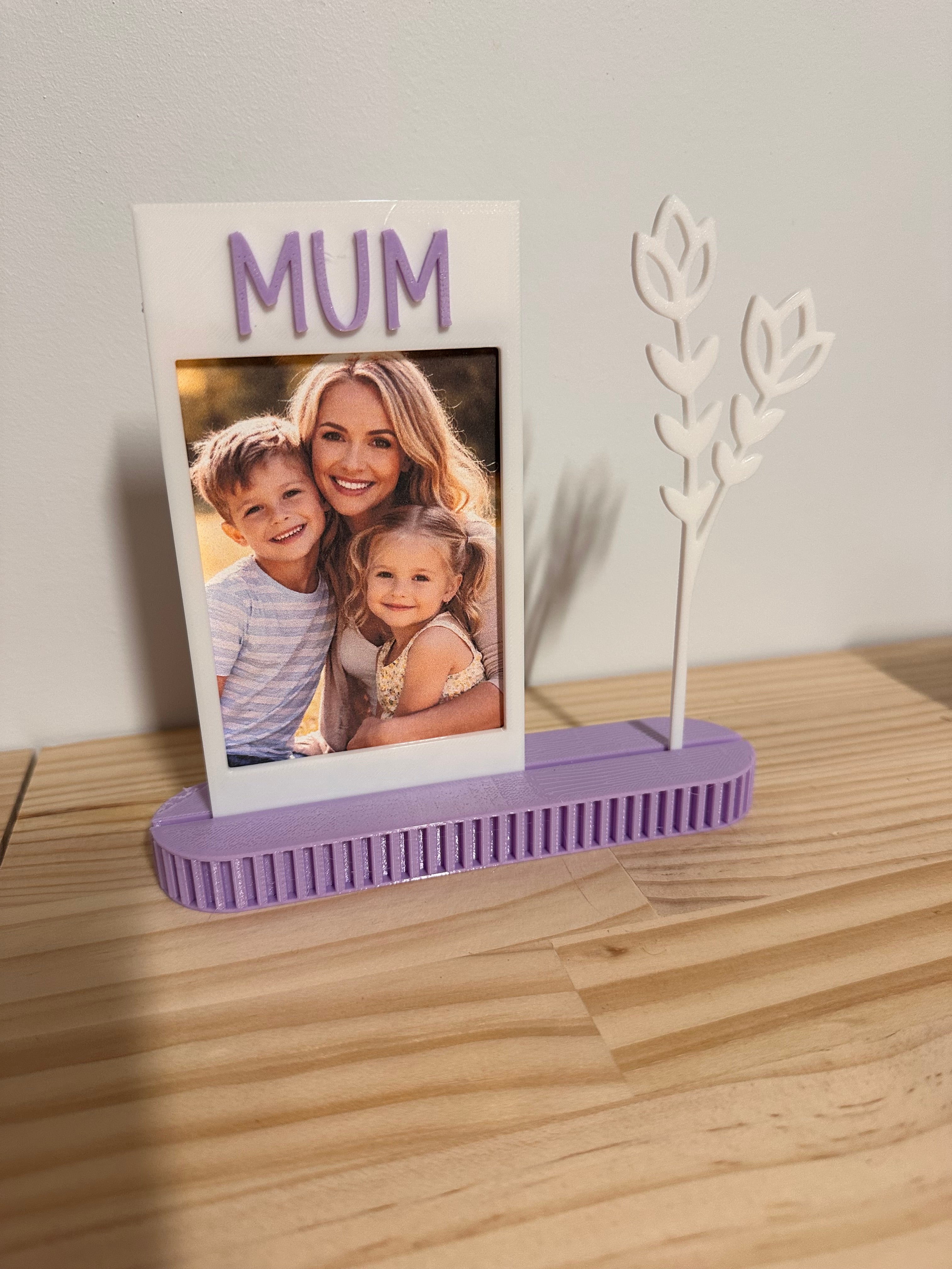 Mum Photo Frame with 3D Printed Flower Keepsake Gift