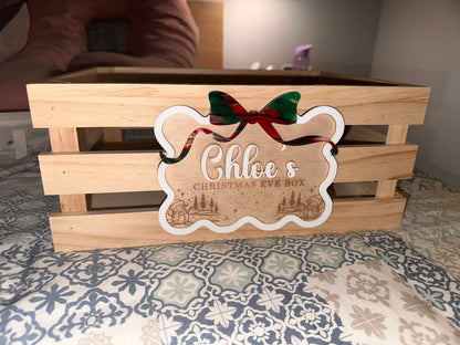 Personalized Christmas Eve Box Plaque - Acrylic and Wood Sign - SIGN ONLY