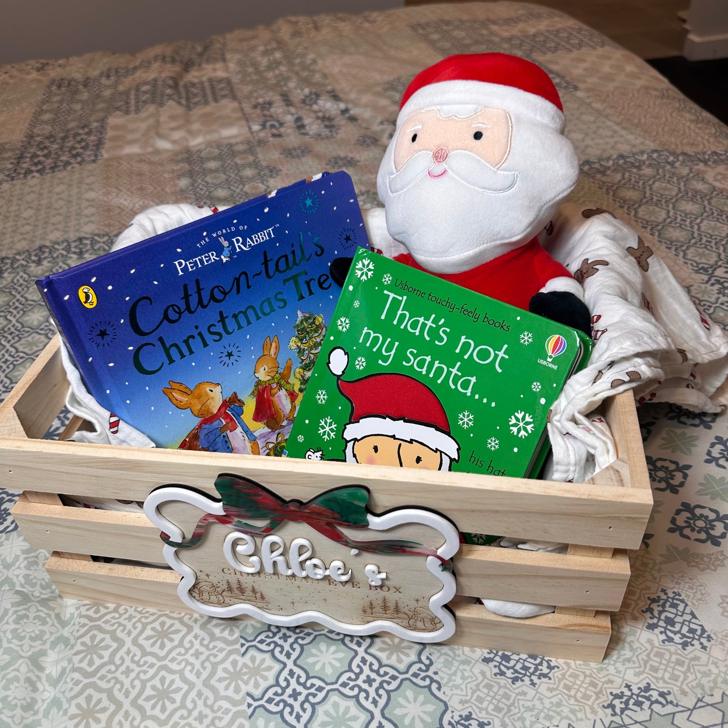 Personalized Christmas Eve Box Plaque - Acrylic and Wood Sign - SIGN ONLY