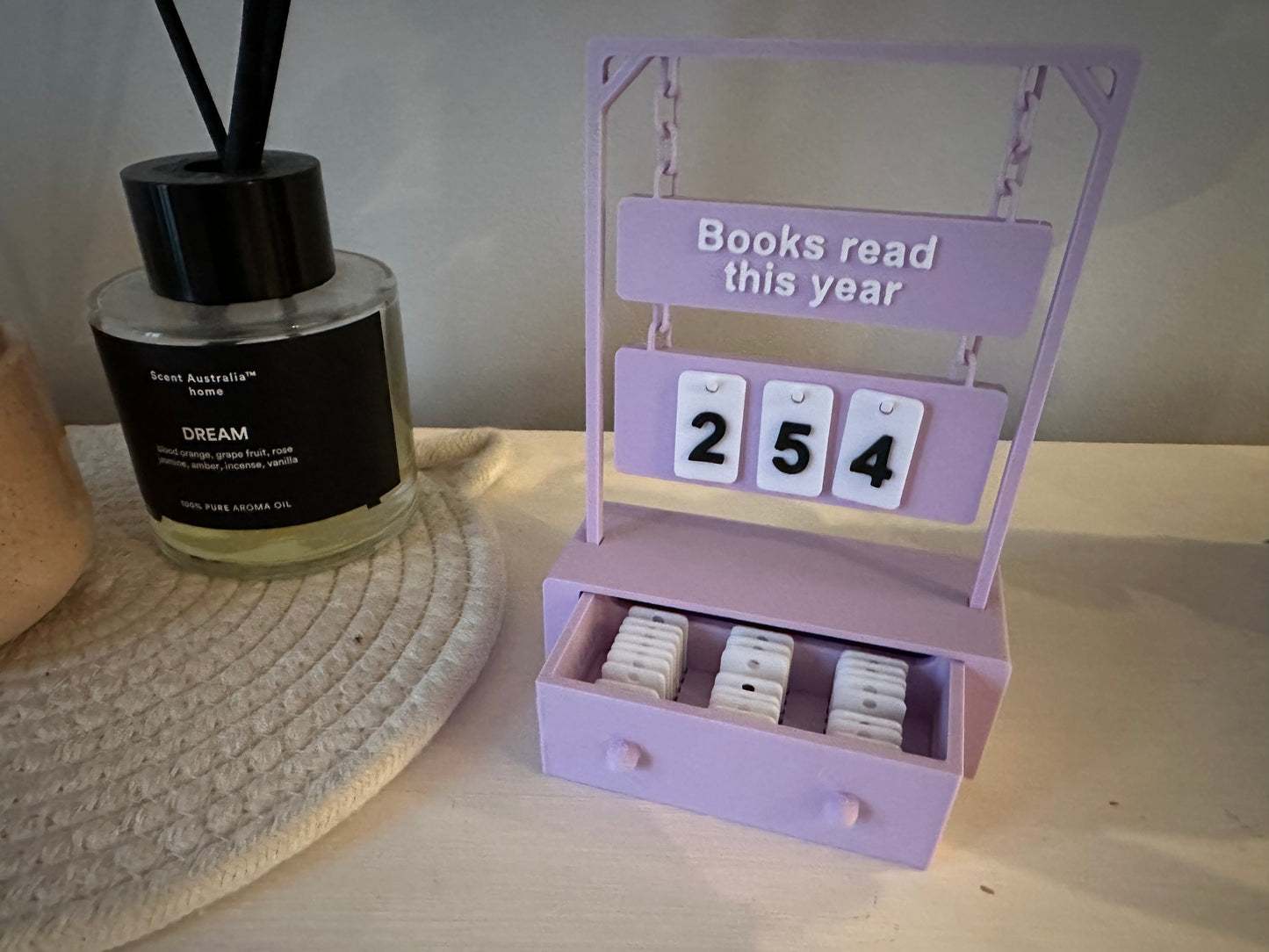 Reading Tracker Counter 3D Printed – Books Read This Year