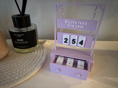 Reading Tracker Counter 3D Printed – Books Read This Year