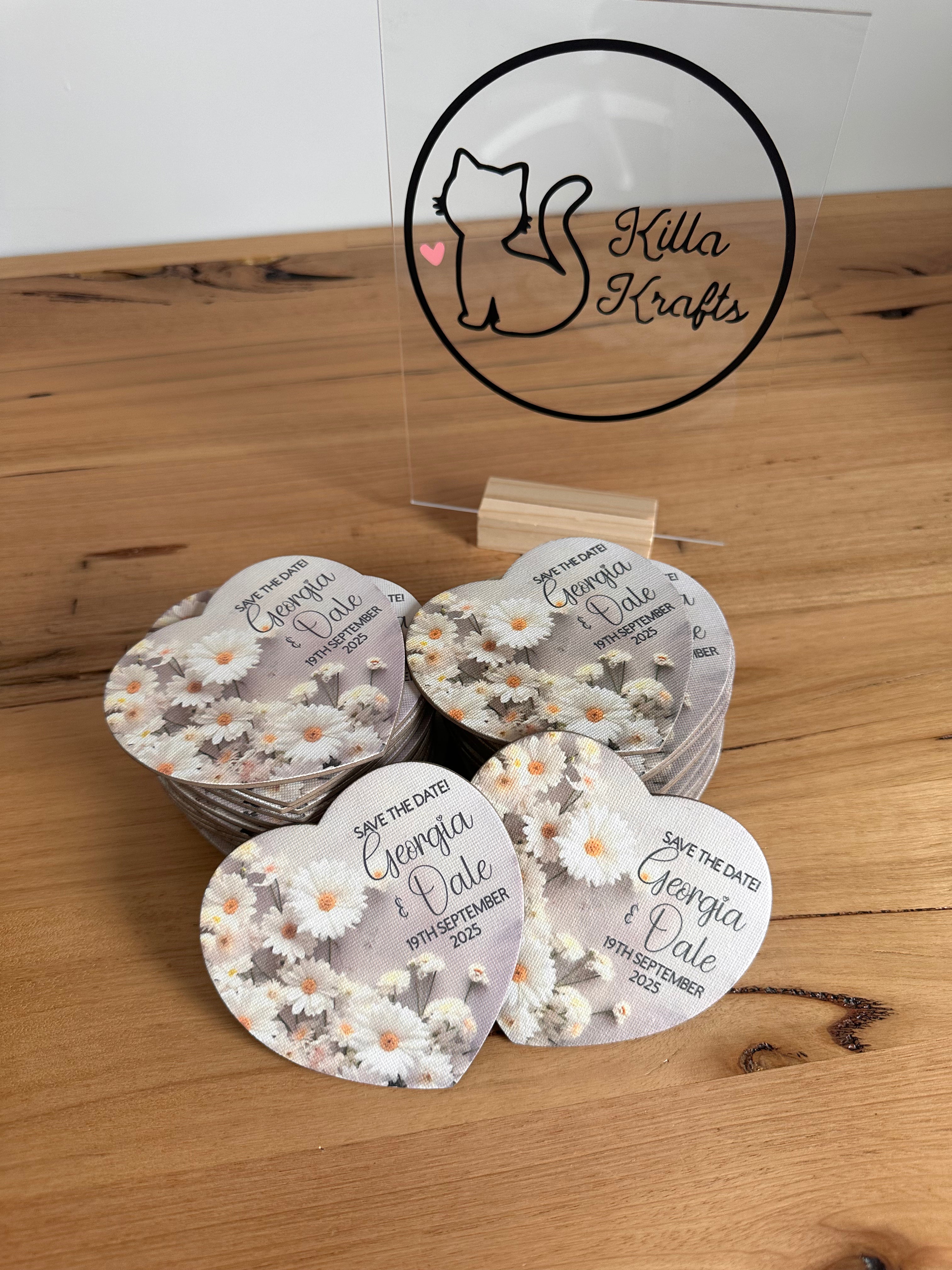 Save The Date Wedding Magnets - Pack of 5