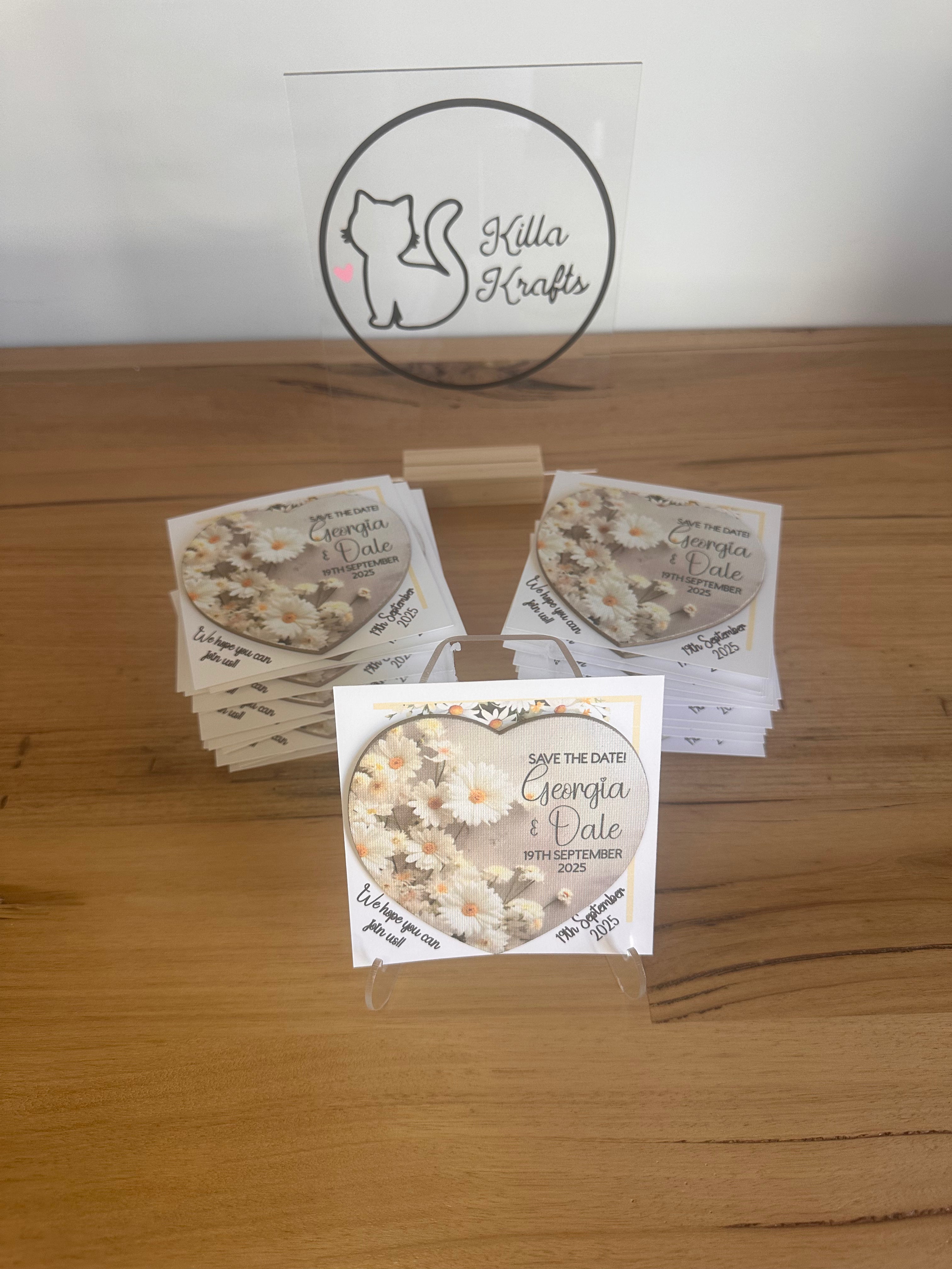Save The Date Wedding Magnets - Pack of 5