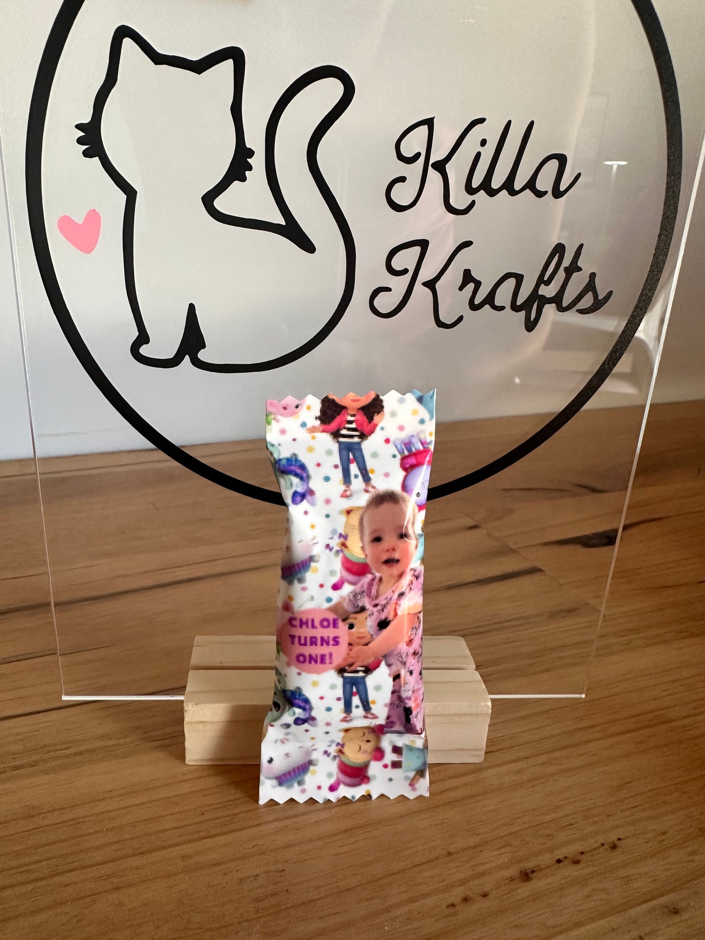 Personalised Mini Chocolate Bar Wrapper - 20 Stickers Included