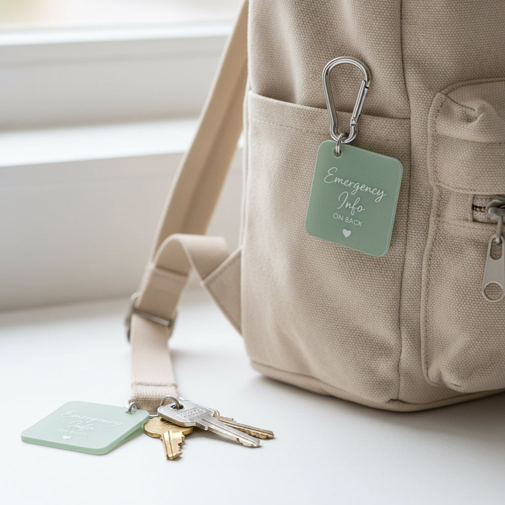 Emergency Contact Acrylic Keyring