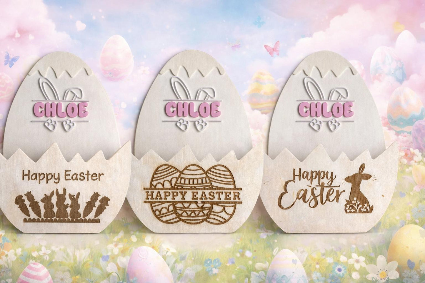Personalised Wooden Cracked Easter Egg Gift