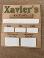Personalised Timber First & Last Day of School Board