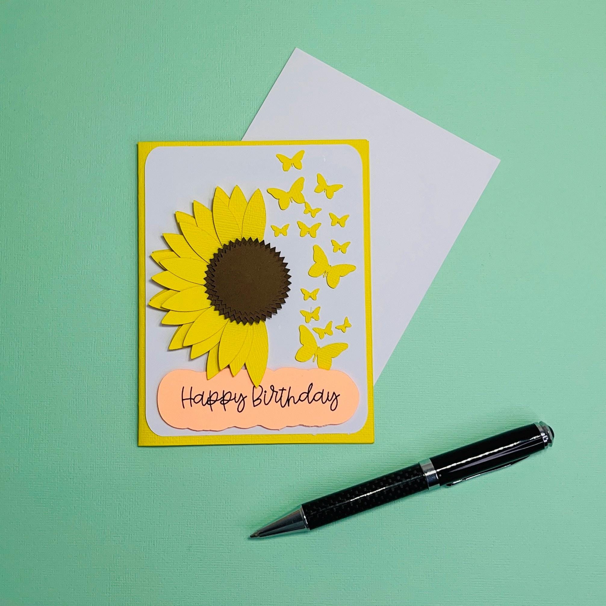 Handmade Sunflower Birthday Card