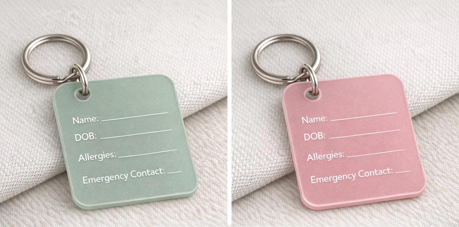 Emergency Contact Acrylic Keyring