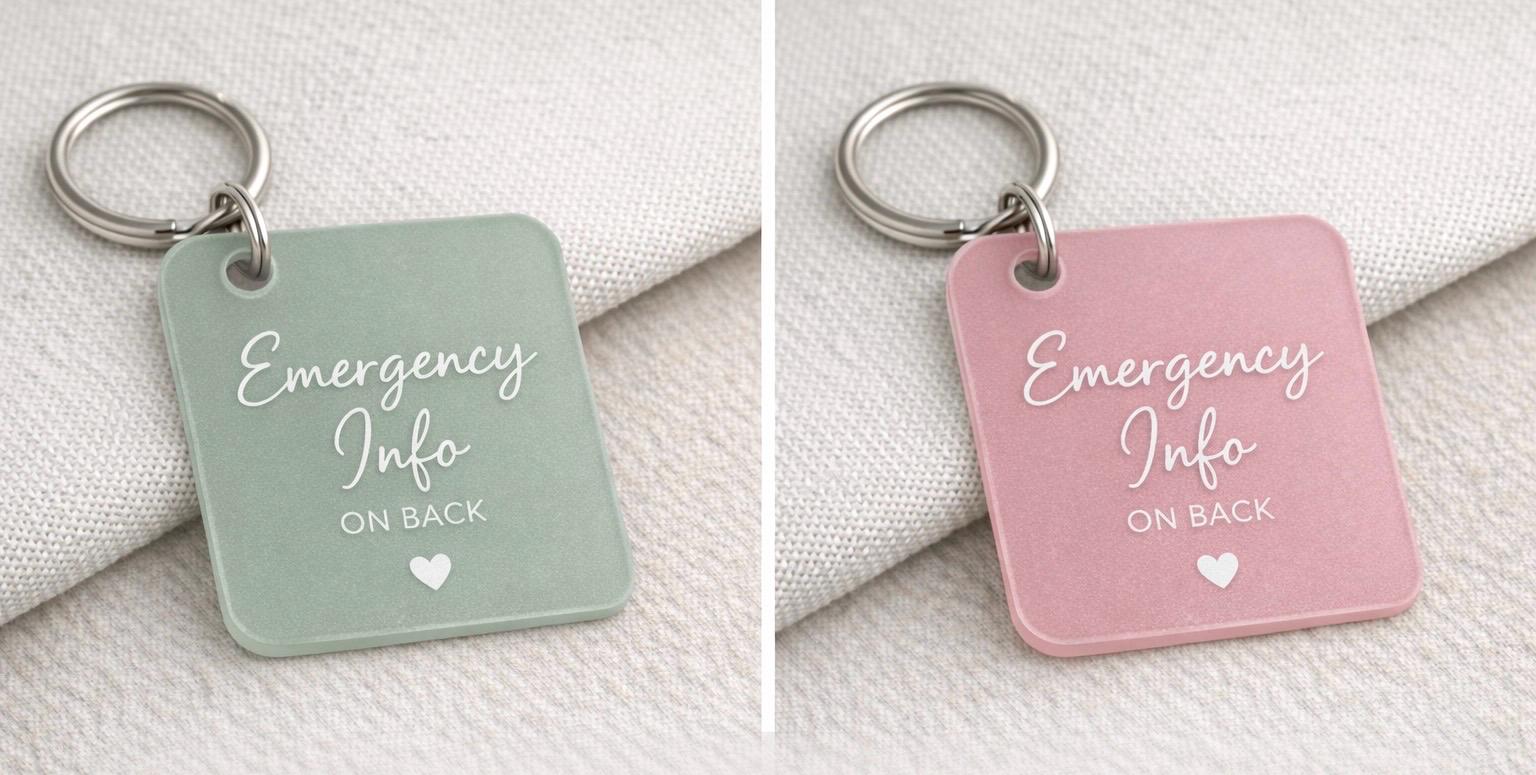 Emergency Contact Acrylic Keyring