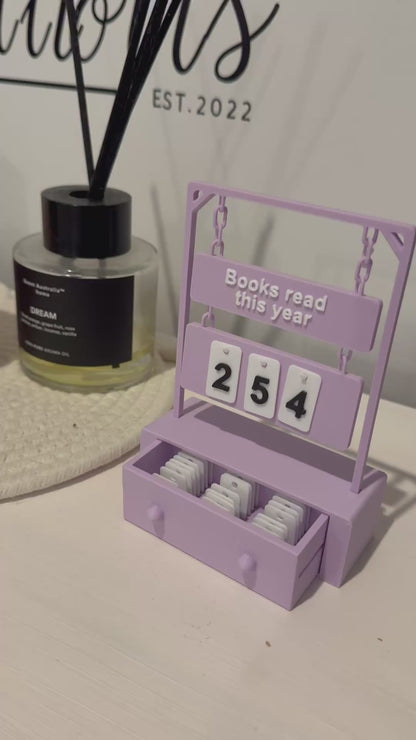 Reading Tracker Counter 3D Printed – Books Read This Year